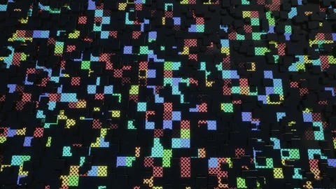 Hi tech pattern on plane surface, neon glow, complex elements and structure. 3d Stock Footage 270234170
