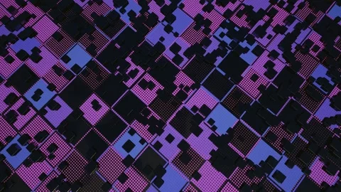 Hi tech pattern on plane surface, neon glow, complex elements and structure. 3d Stock Footage 271335760