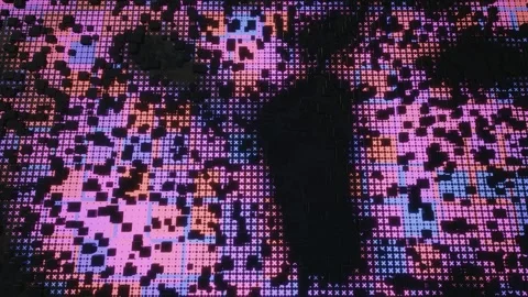 Hi tech pattern on plane surface, neon glow, complex elements and structure. 4k Stock Footage 271337206