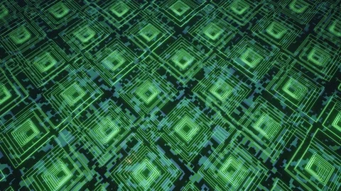 Hi tech pattern on plane surface, neon glow, complex elements and structure. 3d Stock Footage 276318918