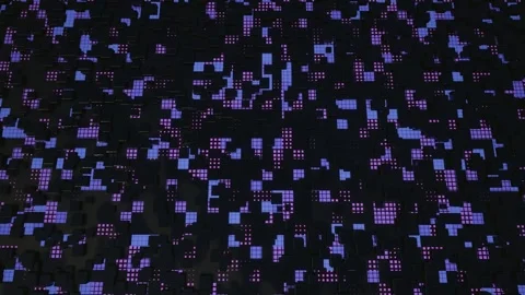 Hi tech pattern on plane surface, neon glow, complex elements and structure. 3d Stock Footage 277994445