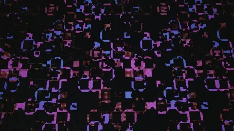 Hi tech pattern on plane surface, neon glow, complex elements and structure. 4k Stock Footage 279745854