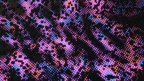 Hi tech pattern on plane surface, neon glow, complex elements and structure. 4k Stock Footage 280462822