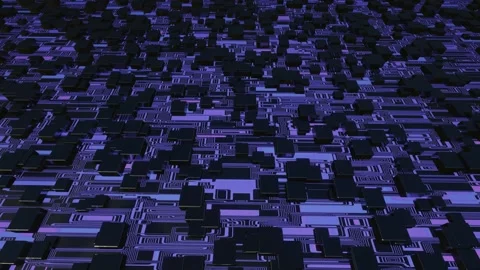 Hi tech pattern on plane surface, neon glow, complex elements and structure. 4k Stock Footage 281349675