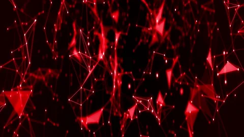 Hi Tech Polygons Plexus Wide Screen Abstract Background Red Stock Footage 201218230