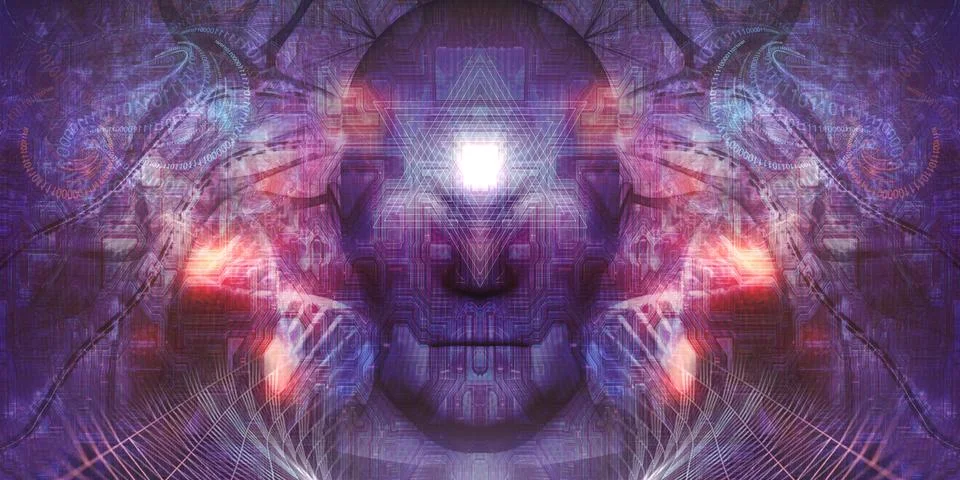 Hi-Tech Psychedelic Art Concept Stock Illustration