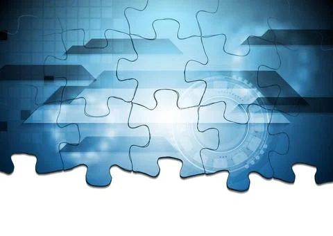 Hi-tech puzzle vector background Corporate technology background. Puzzle v... 库存照片