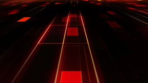 Hi-Tech Red Digital Neon Rectangle Animation Loop Stock Footage 287413986