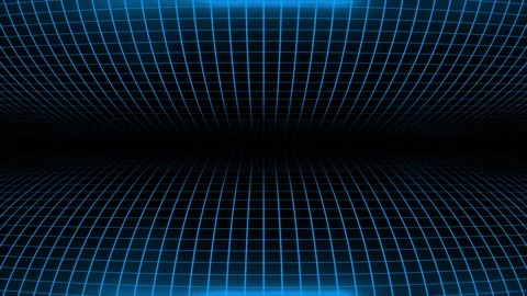 Hi-tech Royal blue square pattern futuristic technology grid on black background Stock Footage 296056560