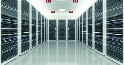 Hi Tech Server Room Environment. Futuristic Data Center. 스톡 동영상 276818570