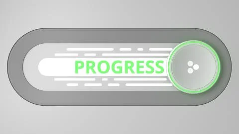 Hi-tech slider interface element and PROGRESS text, 3D rendering 스톡 일러스트
