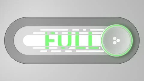 Hi-tech slider interface element and FULL text, 3D rendering Illustrazione stock