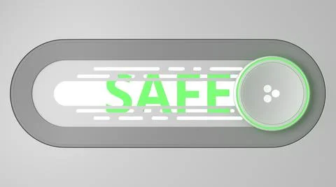 Hi-tech slider interface element and SAFE text, 3D rendering Illustrazione stock
