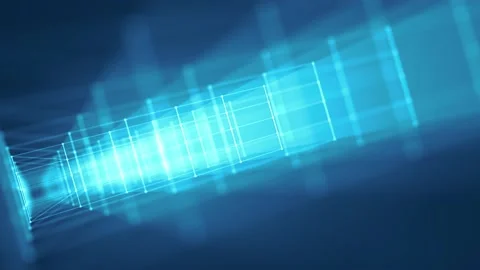 Hi-Tech Structure With Glowing Strokes Slow Shift Loop Stock Footage 152292458