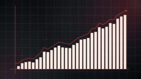 Hi-tech style growing bar chart. 스톡 동영상 131129962