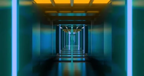 Hi-Tech Style Tunnel Loop Animation Stock Footage 264576929