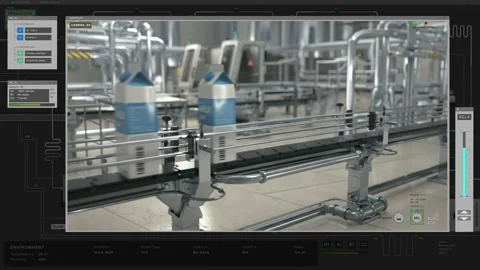 Hi Tech System Supervising Milk Manufact... | Stock Video | Pond5