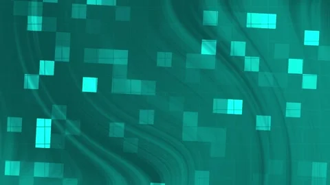 Hi tech teal background, abstract square geometric pattern, technology Stock-Footage 297958107