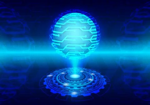 Hi-tech technology concept, abstract background. Stock Illustration