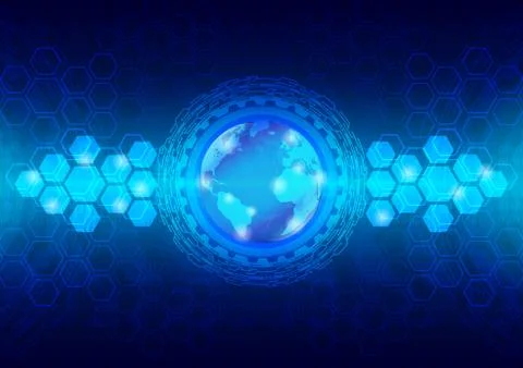 Hi-tech technology concept, abstract background. Stock Illustration