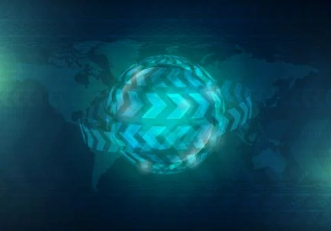 Hi-tech technology concept, abstract background. Stock Illustration