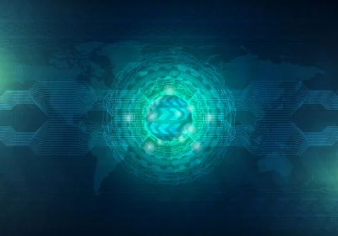 Hi-tech technology concept, abstract background. Stock Illustration