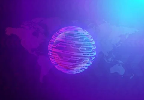 Hi-tech technology concept, abstract background. Stock Illustration