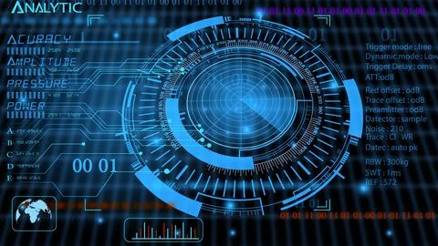 Hi-tech technology design with cyan radars light effect modern futuristic i.. Stock Illustration