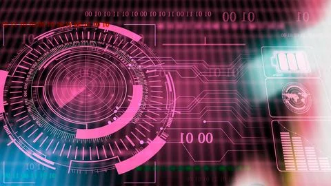 Hi-tech technology design with red radars light effect modern futuristic il.. Stock Illustration