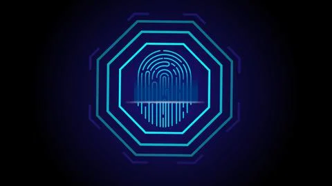 Hi-tech technology fingerprint scanning security system illustration backgr.. Stock Illustration