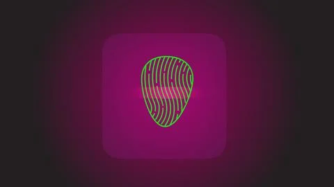 Hi-tech technology fingerprint scanning security system illustration backgr.. Illustrazione stock