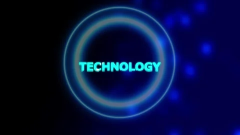 Hi-tech Technology text animation. Technology text on dot background and 3d.. Stock Footage 293485530