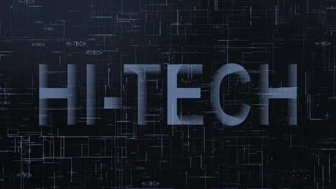 Hi tech text technology data line Stock Illustration