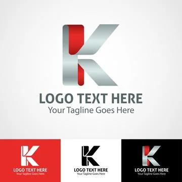 Hi-tech trendy initial icon logo K Stock Illustration