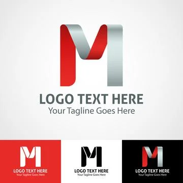 Hi-tech trendy initial icon logo M Stock Illustration