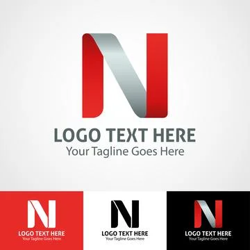 Hi-tech trendy initial icon logo N Stock Illustration