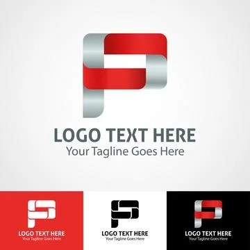 Hi-tech trendy initial icon logo P Stock Illustration