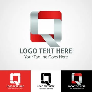 Hi-tech trendy initial icon logo Q Stock Illustration