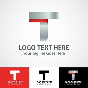 Hi-tech trendy initial icon logo T Stock Illustration