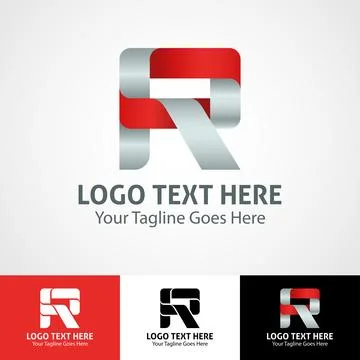 Hi-tech trendy initial icon logo R Stock Illustration