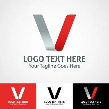Hi-tech trendy initial icon logo V Stock Illustration