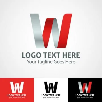 Hi-tech trendy initial icon logo W Stock Illustration