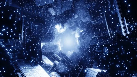 Hi-tech tunnel sci-fi background of the grid. Stock Footage 238435212