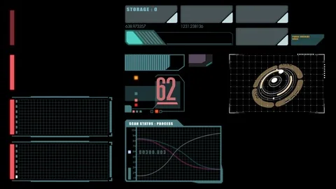 Hi Tech User Interface Head Up Display Stock Footage 69846752