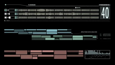 Hi Tech User Interface Head Up Display Motion Elements Telemetry Data Display Stock Footage 80562965