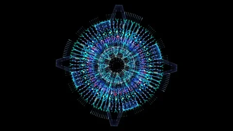 Hi Tech User Interface Head Up Display Motion Elements Center Core Stock Footage 80563185