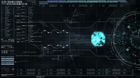 Hi Tech User Interface Head Up Display Stock Footage 87329235
