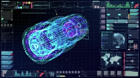 Hi Tech User Interface Head Up Display Stock Footage 247466601