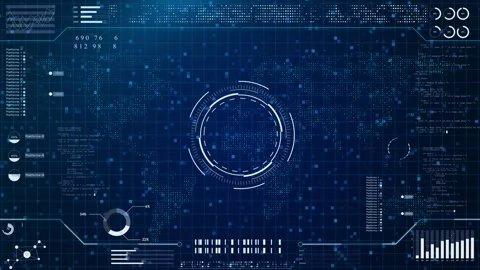 Hi Tech User Interface Head Up Display Futuristic HUD infographic elements. Sci Stock Footage 277127484