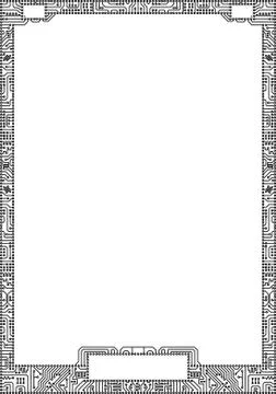 Hi-tech vector circuit board frame Illustrazione stock